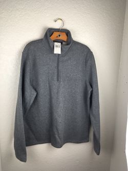 $90 NWT Mens Michael Kors MK Big Logo 1/4 Zip Fleece Pullover Sweatshirt Gray size L