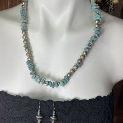 Beaded Necklace & Dangle Earrings 