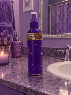 Purple Rhinestone Spray Bottle