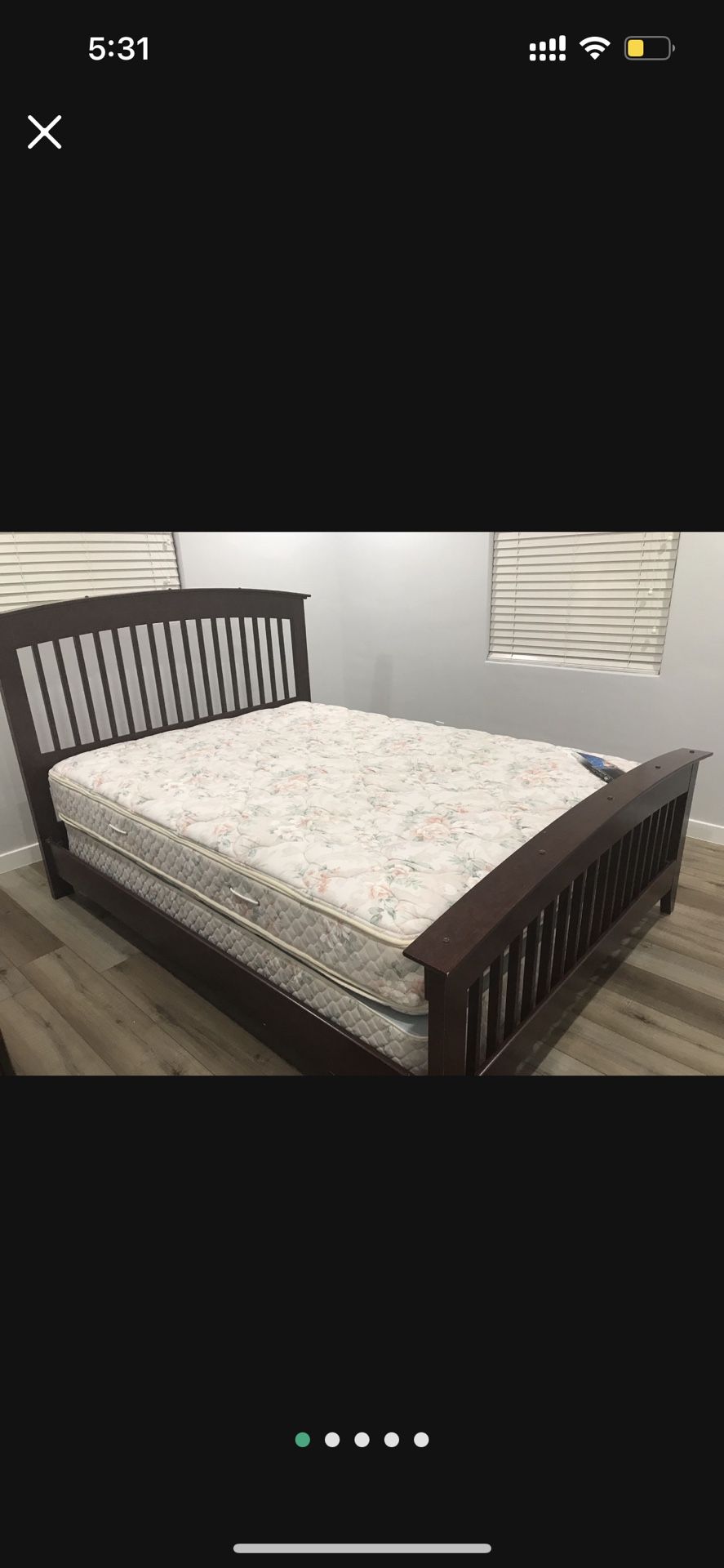 Queen Bedframe with Mattress and Box spring 