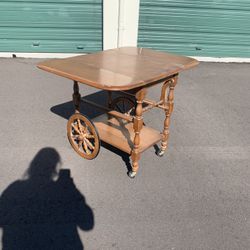 100-Year-Old Rolling Table With Folding Arms