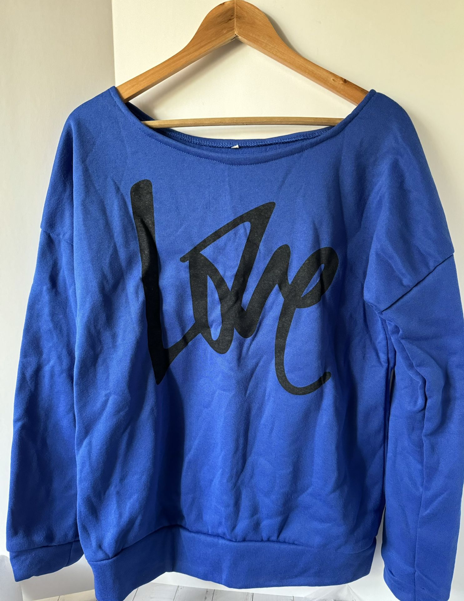 Blue LOVE Sweatshirt, XL