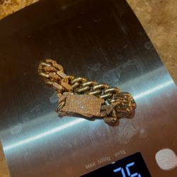 13mm Monaco Bracelet – 10K Gold • 25g • Lab Diamonds