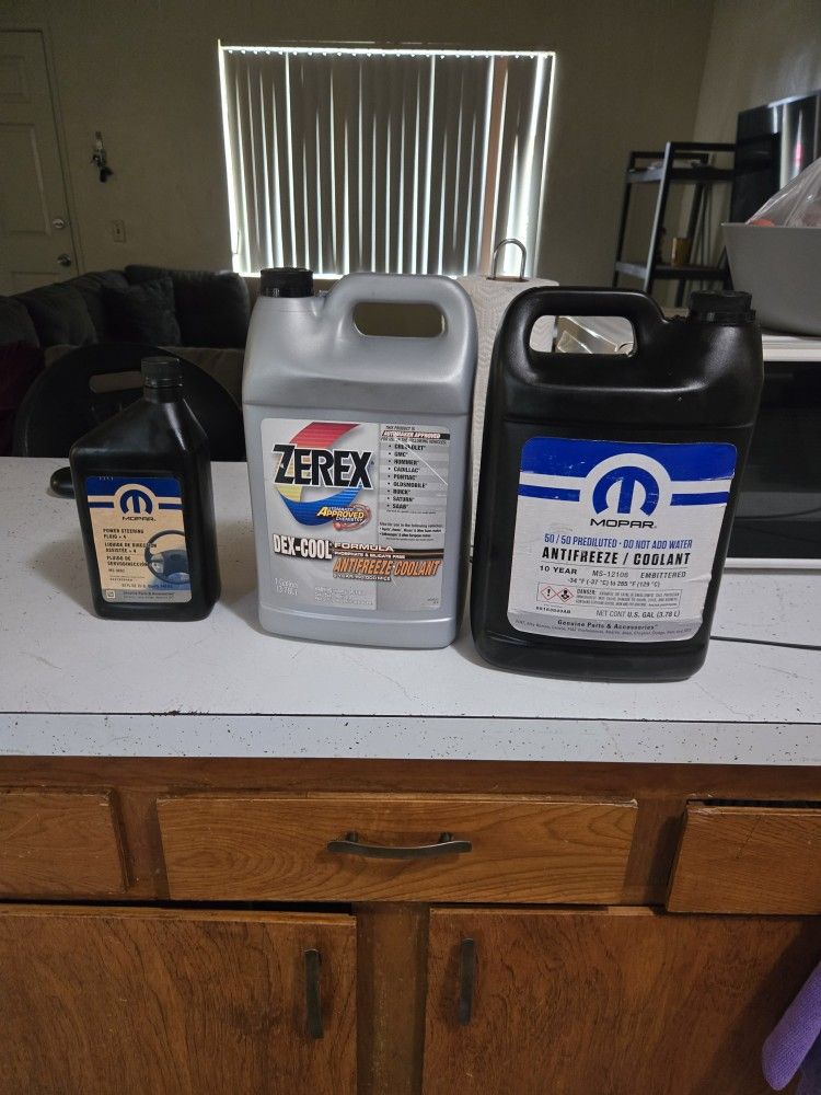 Antifreeze And Power Steering Fluid