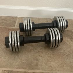 Adjustable Dumbbells 25 Pounds total 