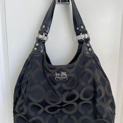 Coach Black / Purple Lilac Madison Maggie Hobo Bag / Shoulder Bag