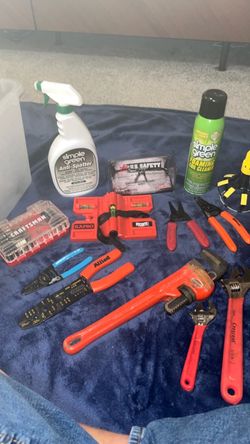 Mixed Tool and Cleaner Lot/Toolbox
