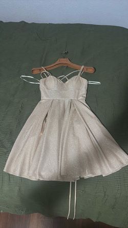 Champagne Glitter Mini Dress