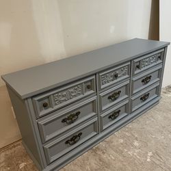 Vintage Grey Longboy Dresser