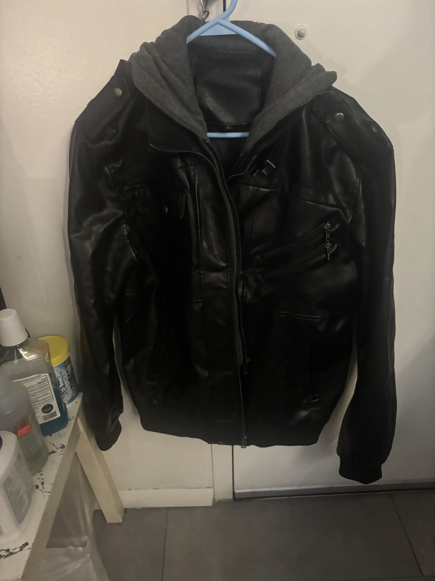 Leather hood Jacket dal