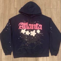  Navy Blue Sp5der Hoodie | Size Medium 