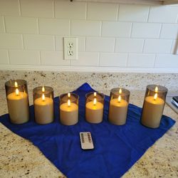 Candle Set (Remote) Tallest Is 6"