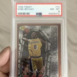 1996 Finest Kobe Bryant Rookie PSA 8 Jersey Number