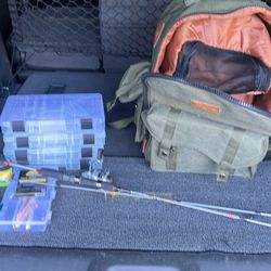 New fishing bag barely used With Trout Supplies