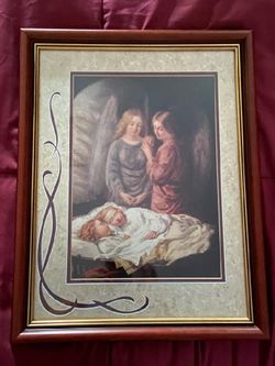 Wood Framed Angel Print 
