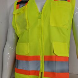 New Class II High Visibility Yellow Safety Vest Available In Small To 2XL
