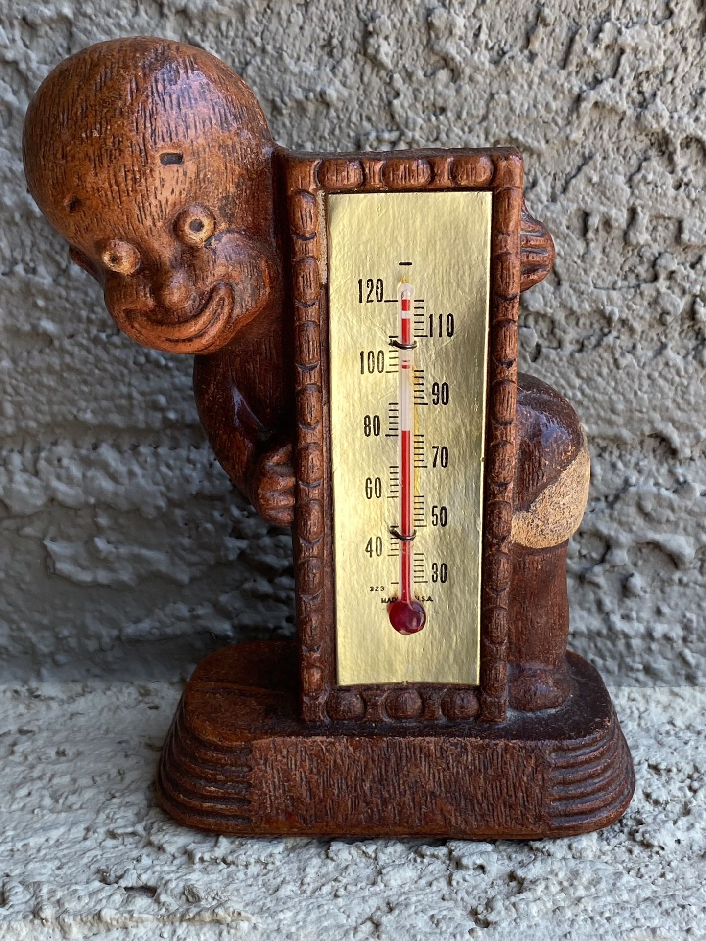 Vintage Diaper Dan Thermometer Figurine Wood Pulp Resin Multi Products