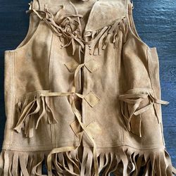 Vintage Suede Fringed Vest