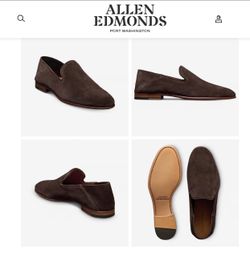 Allen Edmonds Brown Suede Loafers portifino