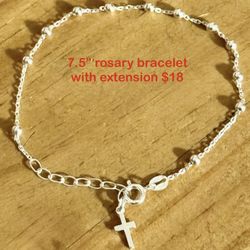 New 925 authentic Silver rosary bracelet-Firm Price