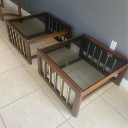 MidCentury Oversized Wood Side/Cocktail Tables (2)