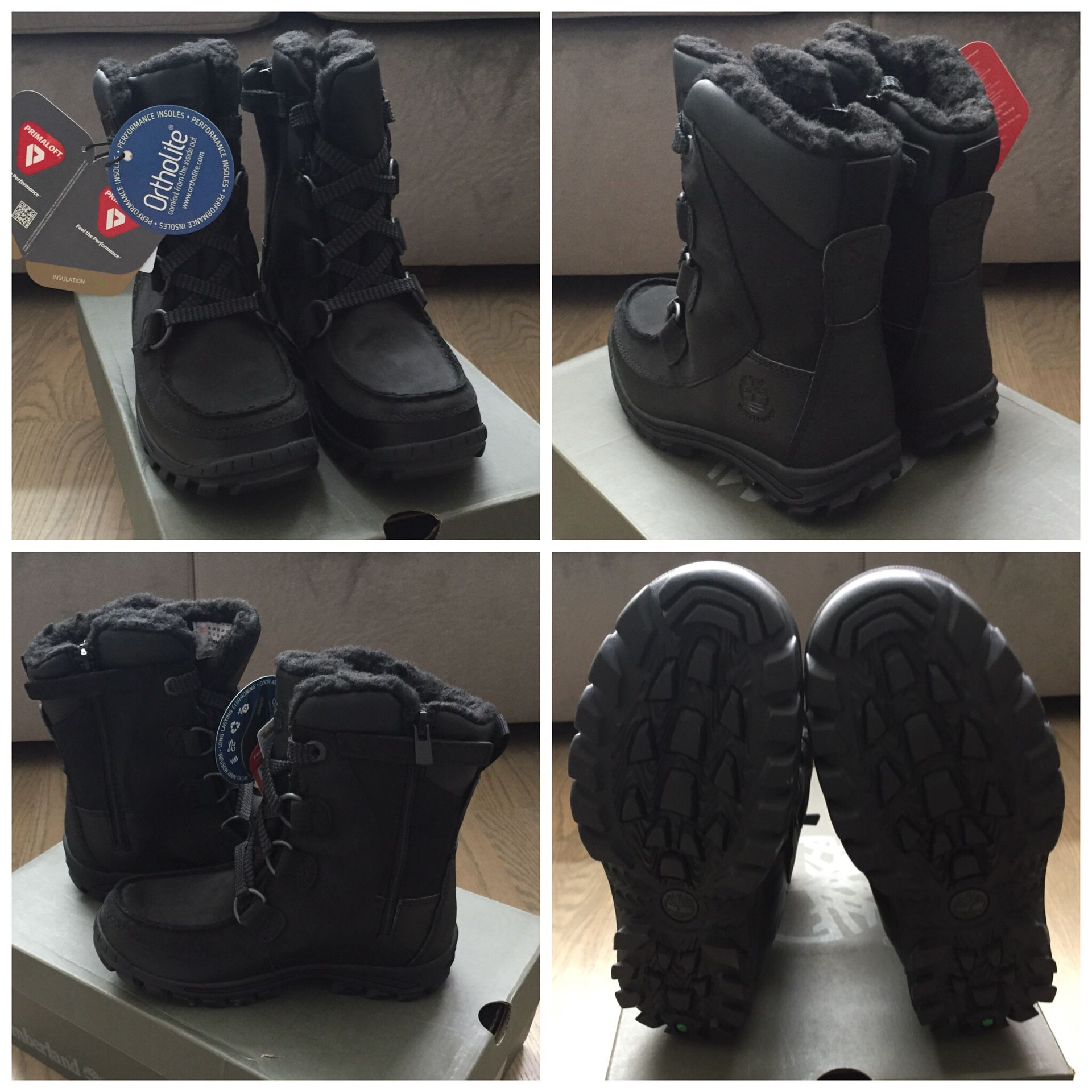 NIB Timberland Chillberg Black Boots Toddler $80 and Big Boy sizes $85
