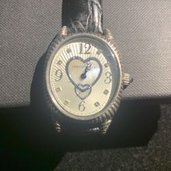 Judith Ripka Sterling Silver Case With Diamonds And Mother Of Pearl Watch