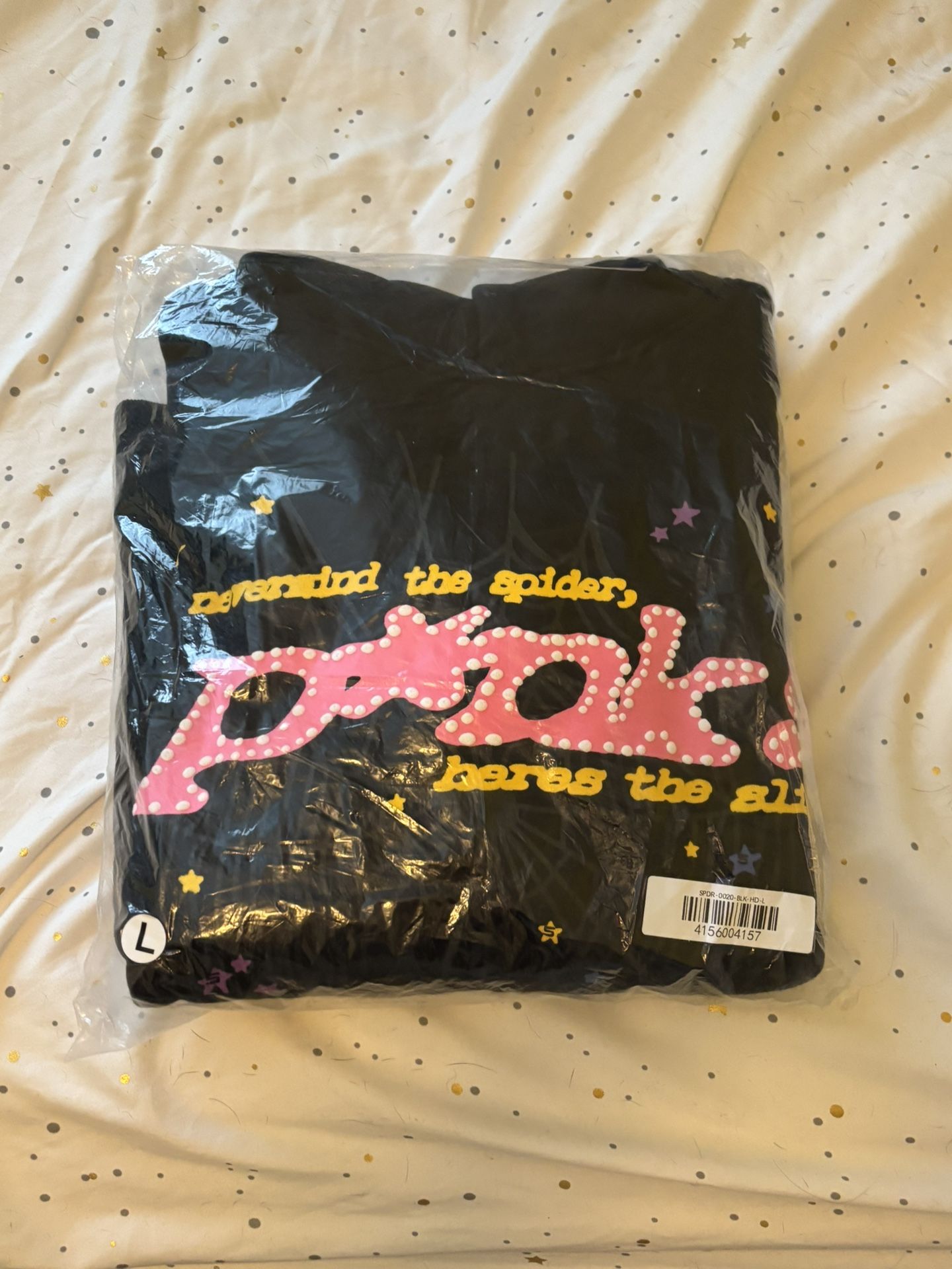 Sp5der men’s hoodie large black p*nk
