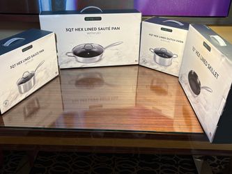 NEW HEX Lined pans and skillet set