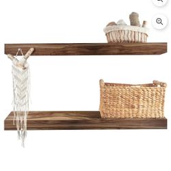 Vision Home Acacia Floating Shelves, 24" (Set of 2)