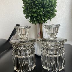 Crystal Glass, Cut Glass Double Sided Taper Candle Holder