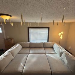 GREAT DEAL USED COUCH: Chelsea Modular 120” Wide Symmetrical Modular Corner Sectional by Home by Sean