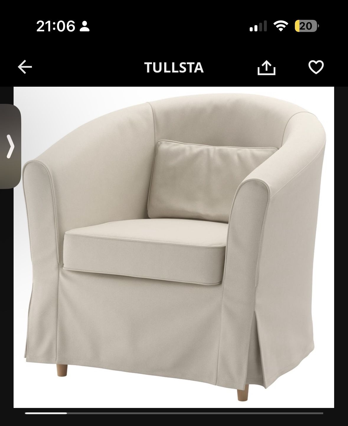 IKEA Armchair - Tullsta - White (used)