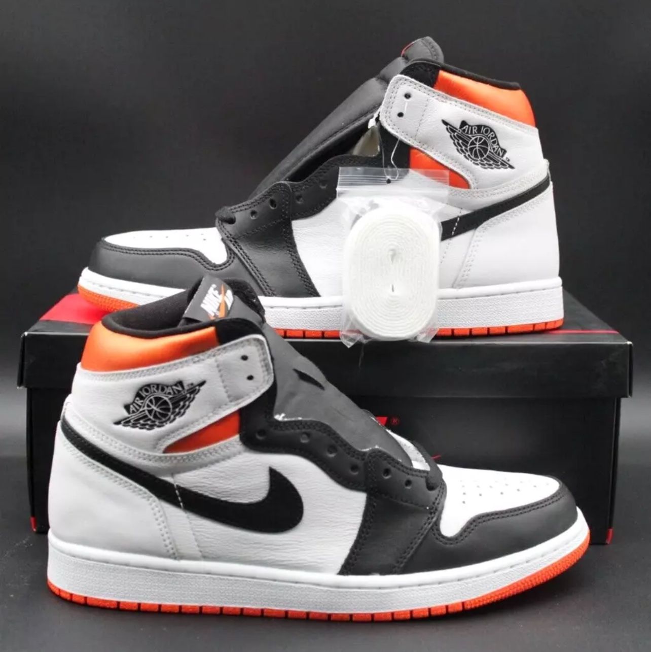 Size 10 - 2021 Men's Jordan 1 Retro High Electro Orange Ds 555088-180 Og All