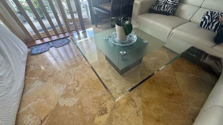 Glass coffee table
