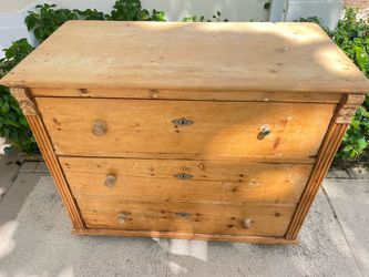 Vintage French Country Pine Dresser with round bun feet