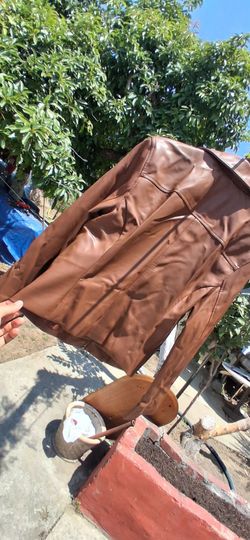 Abercrombie & Fitch brown leather jacket