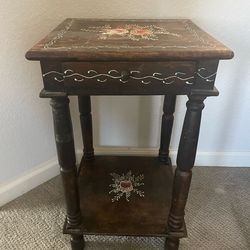Small brown painted end table