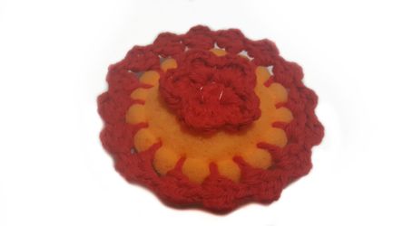 3 Red Horse Round Small Tack Sponges-Spring-Flower-Unique-Handmade-Equestrian-Custom-Personalized