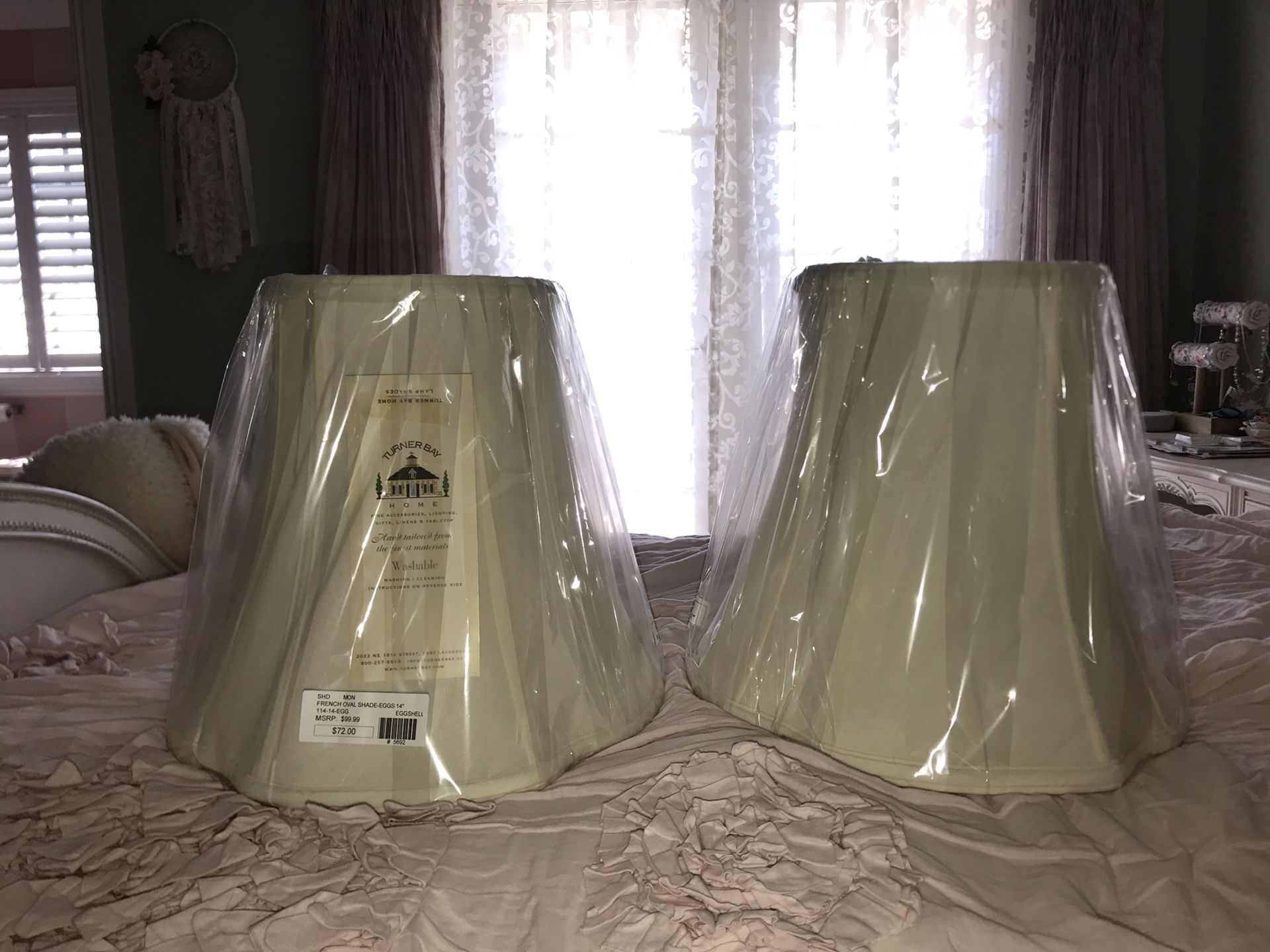 2 French Oval Lamp Shades