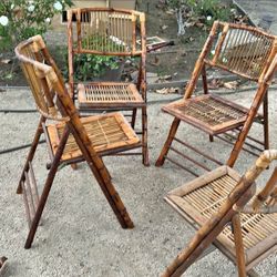 Bamboo Foldable Chair (1) Left & Used Roll Of Bamboo *Read Description*