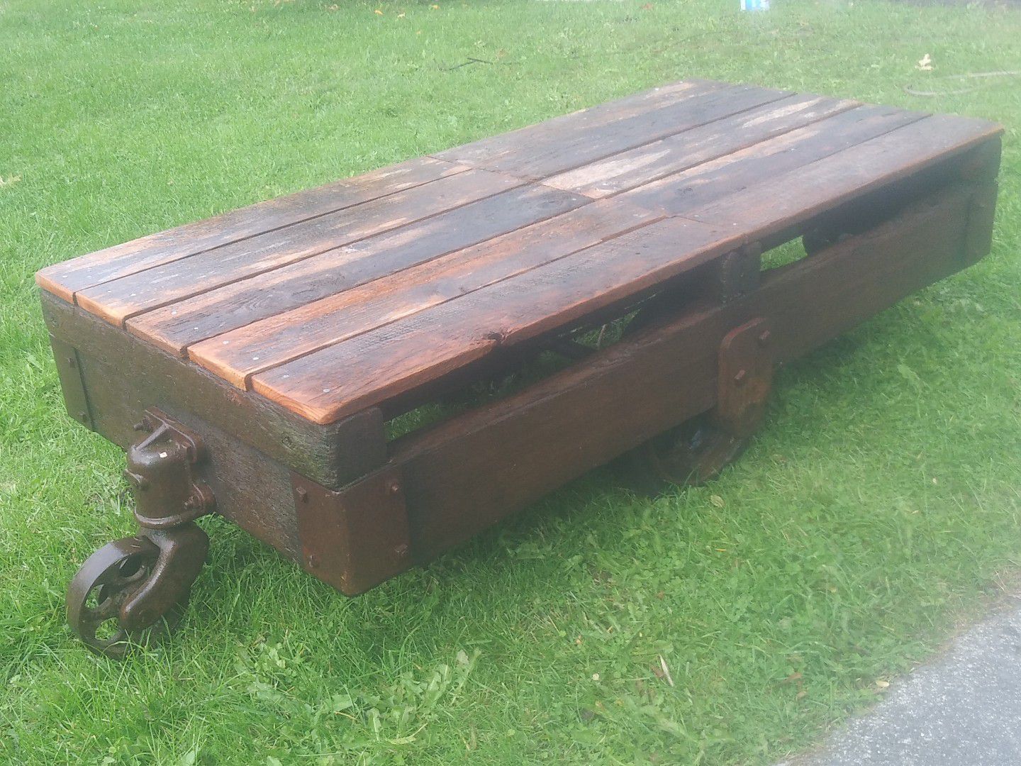 Antique Nutting Lumber Cart Coffee Table