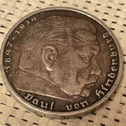 5 Mark 1936. Coin Of Germany. Collectible 