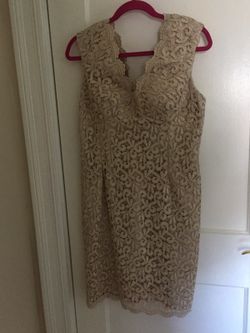 Beige lace dress size 12.