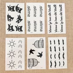 temporary tattoo Sticker ( 6 Small Sheets )