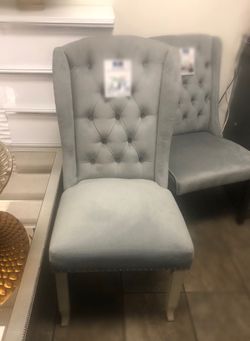 Dining Chair Grey Suede Fabric