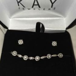 Kay's jewelry earrings and bracelet.