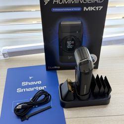 Brand New HUMMINGBIRD MK17 DualPro Foil Shaver & Beard Trimmer for Men – Gold Titanium Blades, Turbo Shaving & Torque Control, Metal Body SKU362-S1