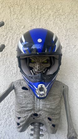 Motocross Helmet Blue Black White