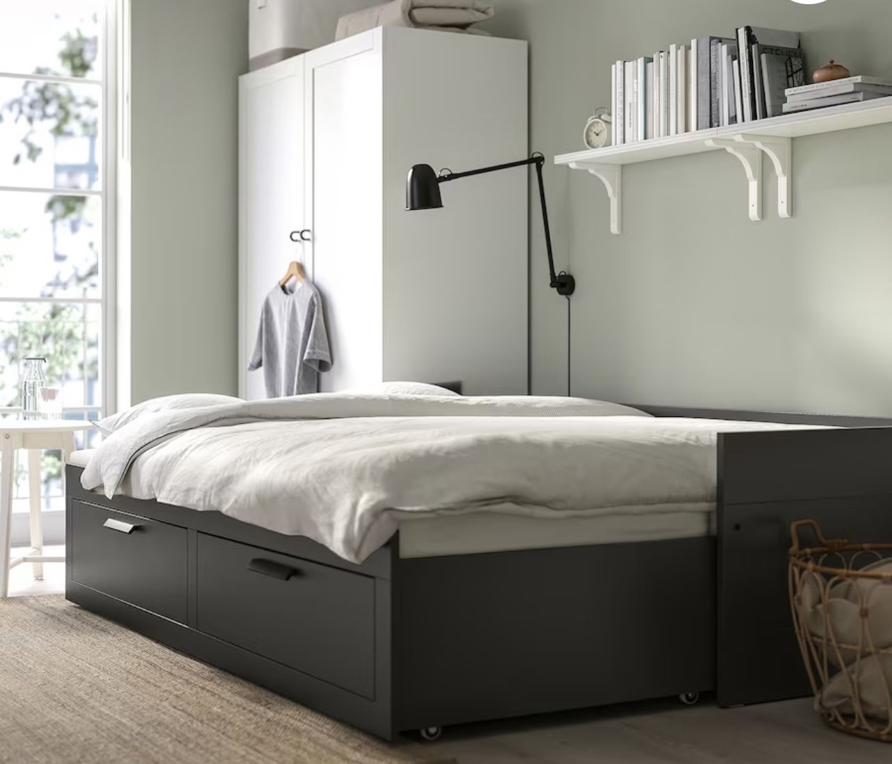 IKEA BRIMNES Daybed frame with 2 drawers Role Away Bed Twin Queen Bed Plus Matters